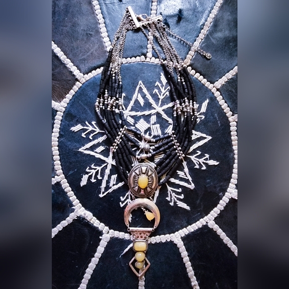 Free People Boho Choker with Beads and Stones. - Picture 2 of 4